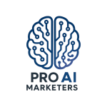Pro AI Marketers logo showing a stylized brain with AI circuit patterns, symbolizing intelligent marketing automation solutions.