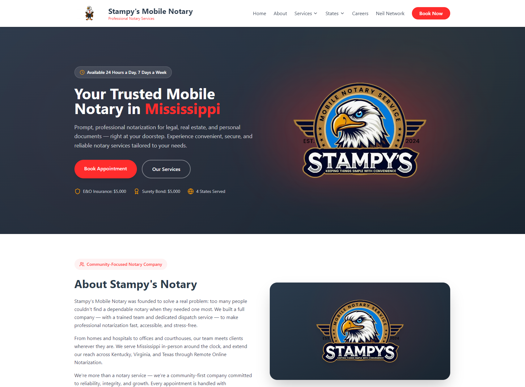 Stampy's Mobile Notary Website